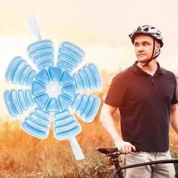 Велосипедный шлем, охлаждающий пакет со льдом, летняя защита от теплового удара, PCM, быстрое охлаждение, шапка для рыбалки на открытом воздухе, подкладка, коврик для головы синий