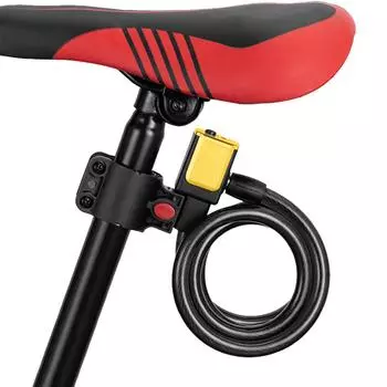 Велосипедный стальной тросовый замок с монтажным кронштейном, дорожный велосипедный замок безопасности, противоугонный универсальный мотоциклетный замок для электровелосипеда, скутера чёрный