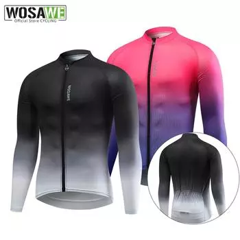 Велосипедный трикотаж WOSAWE Мужские дышащие рубашки с длинным рукавом и молнией M чёрный/белый