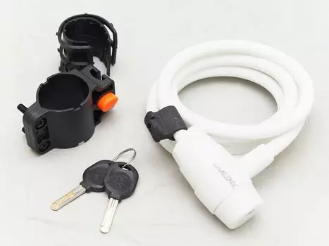 Велосипедный тросовый замок x 150 см, противоугонный 10 мм (белый)