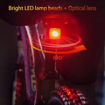 Велосипедный умный датчик, стоп-сигнал, задний фонарь MTB, перезаряжаемый задний фонарь чёрный