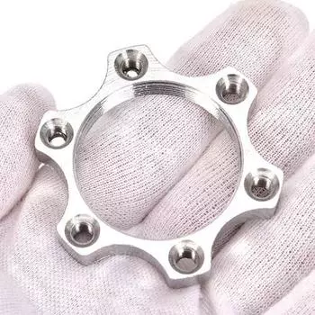 Велосипедный велосипед с муфтой свободного хода с резьбой, ротор дискового тормоза, 6 болтов, фланцевый адаптер серебряный