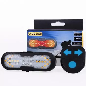 Велосипедный задний фонарь с дистанционным управлением, указатель поворота, USB-гудок, звук, зарядка, водонепроницаемый с Pro L3T0 Black-1pc