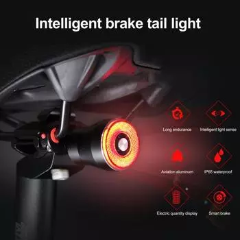 Велосипедный задний фонарь с тормозом, быстрая установка, задний фонарь, USB-зарядка, водонепроницаемый, умный дорожный велосипедный задний фонарь для безопасности езды на велосипеде A
