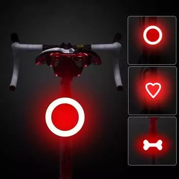 Велосипедный задний фонарь Велосипедные фонари Круглые велосипедные фонари с сердечками USB-зарядка Горный велосипедный фонарь Аксессуары для велосипеда