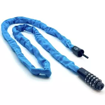 Велосипедный замок безопасности Lab Chain Длина цепи 120 см Тип циферблата 4 цифры Толщина цепи 4 мм Легкий 420 г Компактный ключ для велосипеда Светло-голубой прибл.