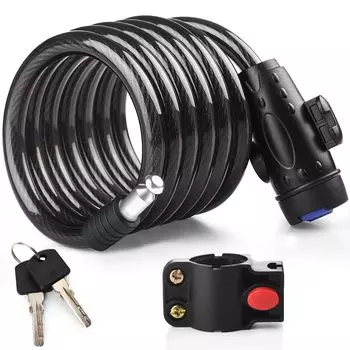 Велосипедный замок Diyife, проволочный замок, велосипедный ключ, проволочный замок, портативный, удобный, ключевой, велосипедный замок для шоссейного велосипеда [120 см] [водонепроницаемый]