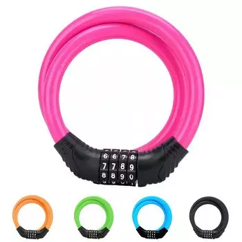 Велосипедный замок с ключом, дисковый замок, длина троса, диаметр 600 мм, 4 цифры, мой набор, ключ не требуется, PIN-код для набора, сменный, японское руководство по эксплуатации в комплекте