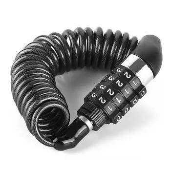 Замок тросовый стальной тросовый замок с защитой от кражи 4-значный пароль для горных велосипедов Mot