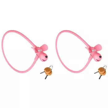 - Велосипедный замок с силиконовым покрытием Dog с 2 ключами Cookie Аксессуары для велосипеда (розовый)