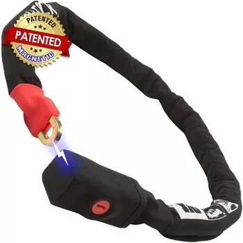 Велосипедный замок Seatylock Viking с запатентованной цепью и ключом, легкий велосипедный замок, безопасный серебристый сверхлегкий велосипедный замок, велосипедный цепной замок для горного города или чёрный