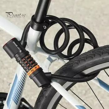 Велосипедный замок со светодиодным задним фонарем, устойчивый к сдвигу, противоугонный, 5-значный, сбрасываемый, комбинированный велосипедный кабельный замок, аксессуары 1.2M