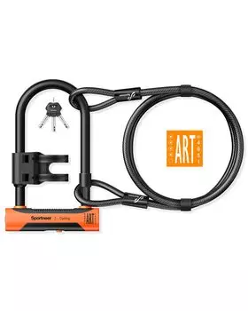 Велосипедный замок Sportneer с ключом, увеличенный диаметр поперечного сечения, совместимый с замком Globe 3 U-образной формы 180 см, проволока U-образной формы, толстый, 18 мм, замок,