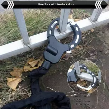 Велосипедный замок Yousheng с цепным замком и переносной сумкой для подвешивания, противоугонный стальной цилиндровый замок, 10 поворотных цепных замков для велосипедов, скутеров Sets