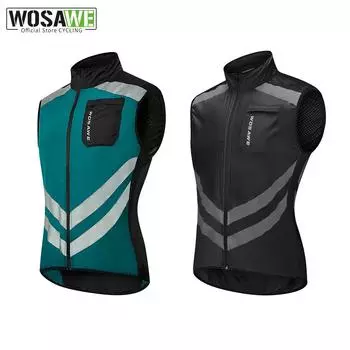Велосипедный жилет WOSAWE Велосипедный жилет без рукавов Ветрозащитный светоотражающий костюм Hi Viz M темно-синий