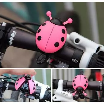 Велосипедный звонок, милый детский жук, кольцо с божьей коровкой, колокольчик для езды на велосипеде, сигнализация, многоцветный красный