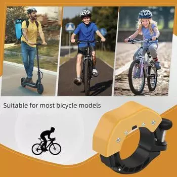 Велосипедный звонок с шайбами, гаечный ключ, легкий, 85 дБ, четкий, громкий звук, универсальный, складной, для горного велосипеда, шоссейного, горного, на руль, сигнальный звонок, аксессуары для велосипеда чёрный