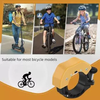 Велосипедный звонок с шайбами, гаечный ключ, легкий, 85 дБ, четкий, громкий звук, универсальный, складной, для горного велосипеда, шоссейного, горного, на руль, сигнальный звонок, аксессуары для велосипеда чёрный