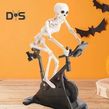 Велотренажер Аниматронный скелет Фигурка Хэллоуин Смола Велосипед Фитнес Велосипед Череп Статуя Скульптура Домашний Офис Украшение Рабочего Стола Орнамент 1pc
