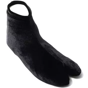 Велюровые носки-таби из бархата, зима-осень, свободный размер, ретро, современные, повседневные, свободный размер, эластичные, резиновые, японские носки-кимоно, черные [dear-japan] женские 2.