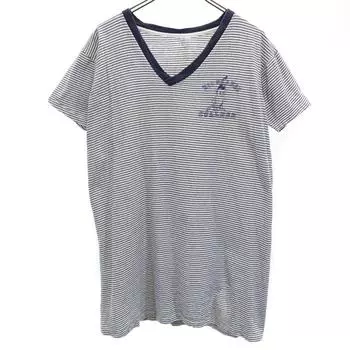 Velva Sheen 60-е годы с окантовкой Футболка с коротким рукавом и V-образным вырезом L Старый винтажный Мужской Б/у