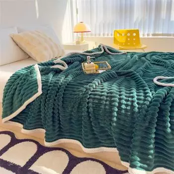 Velvet Coral Velvet Small Blanket Single Dormitory Air Conditioning Blanket Rabbit Velvet Blanket Office Nap Blanket 100x150cm