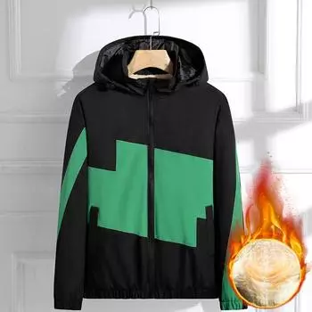 Бархатная куртка мужская, пальто мужская, толстая, овечья, бархатная куртка с капюшоном, куртка рабочая, мужская, свободная M