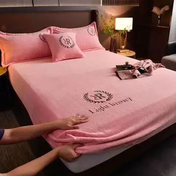 Чехол для матраса из бархатного жаккарда, зимний теплый простынь на резинке из бархатного материала, теплый чехол для матраса размером 120x200 см 120x200cm 2pcs