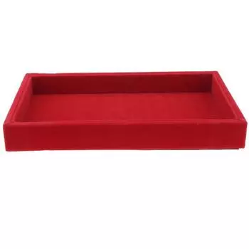 Velvet Necklace Bracelet Earring Anklet Jewelry Display Tray Case Red