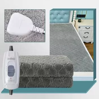 Velvet Plush Intelligent Blanket Double Single Fleece Heated Blanket Comfy Smart Electric Blanket Household Office Blanket серый