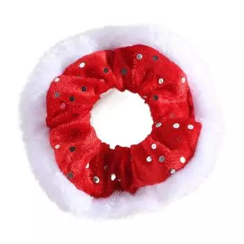 Velvet Plush New Year Hair Scrunchies High Elasticity Women Hair Ring Party Accessories Style 2