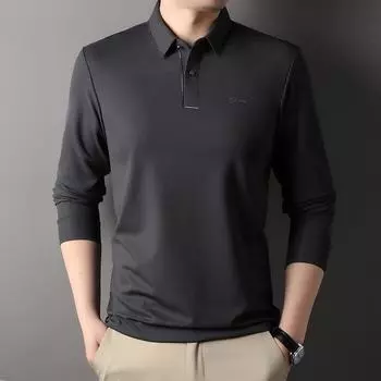 Velvet POLO Shirt Men s New Winter Thickened Long-sleeved Top Business Casual Warm Long T Lapel Men s Trendy M