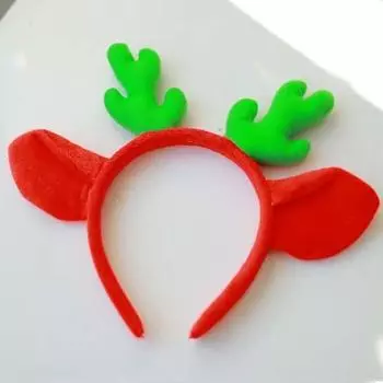Velvet Rudolph Headband Red Christmas Party Props