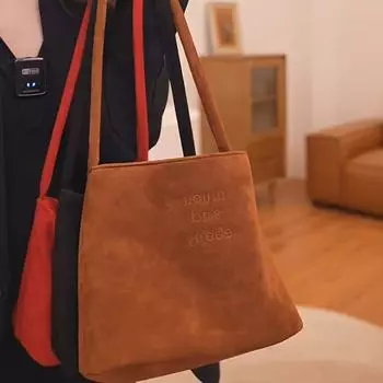 Velvet Shoulder Bag Autumn And Winter Large-Capacity Bucket Bag Versatile Underarm Bag Women S Leisure Factory Goods