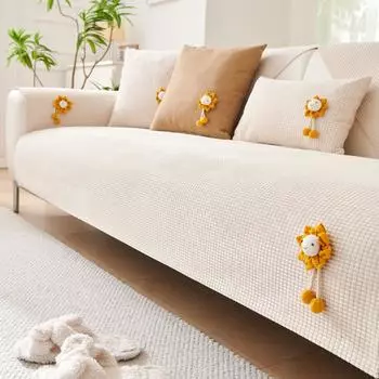 Velvet Sofa Cushion Sofa Cushion Sofa Backrest Cover Towel Sunflower Warm Sofa Backrest 70X70