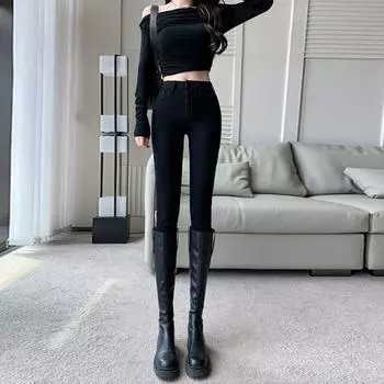 Velvet Thickened Small Magic Leggings for Women s Autumn and Winter New Style Wear Tight Black Pants Pencil Pants 26