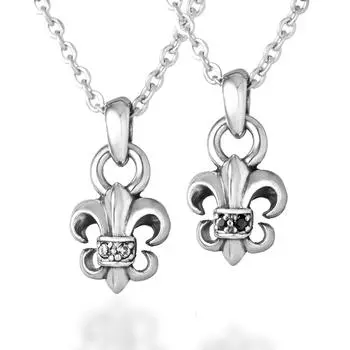 VELVY Silver 925 Lily Flare Couple Pair Necklace paper bag and tb342 [Velvi] (with box)