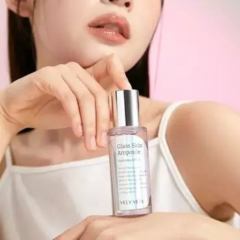 VELY VELY Glass Skin Ampoule 40 мл, Осветляющий, Сияющий, Увлажняющий, Корейская косметика, Kbeauty, образец