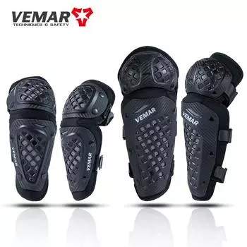 VEMAR 4 шт. защита колена и локтя для мотокросса для взрослых, наколенники для гонок на мотоциклах, мотоспорт, DH, MTB, велоспорт, защита колена M чёрный