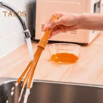 Венчик для яиц с 12 когтями Легко чистить Удобная ручка Многофункциональный ручной ручной миксер для яиц Мешалка Взбивалка Кухонный инструмент для выпечки и приготовления пищи оранжевый