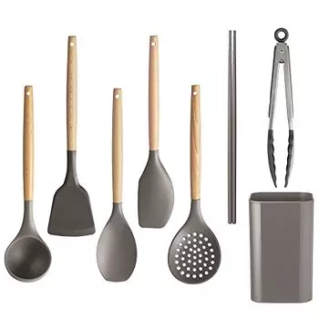 Венчик для взбивания Iris Ohyama KT-7SS, кухонные принадлежности с подставкой для удобного хранения, прочный силиконовый материал, не царапает кастрюли и сковородки даже при трении, делает т