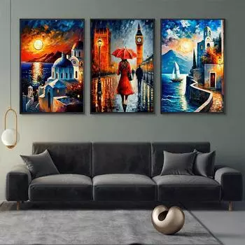 Венеция Лондон Городской пейзаж Живопись Известный художник Плакаты Настенные картины Печать на холсте Абстракция Современное украшение дома 30x45cm No Frame