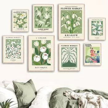 Венеция, Париж, Краков, цветочный рынок, цитаты, плакаты на скандинавскую тему и принты, настенная живопись на холсте, настенные панно для декора гостиной 21cm30cm NoFrame