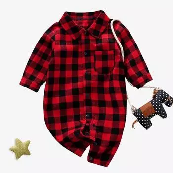 Venese Check Pattern Full Snap Spow Размер Нет. 66, лучшая детская одежда в Корее