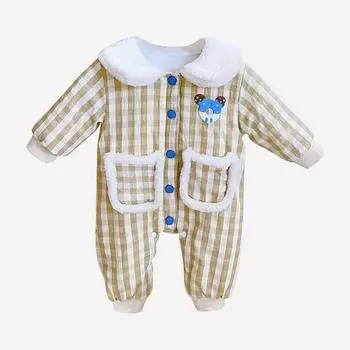 Venese Check Perkara Full Snap Spow Размер Нет. 80, лучшая детская одежда Кореи
