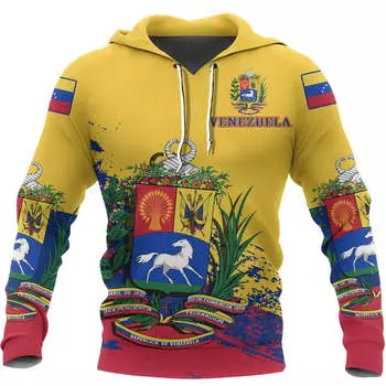 Венесуэльская страна, мужская толстовка с 3D принтом, модный пуловер с капюшоном, мужская и женская толстовка, весенне-осенняя уличная одежда 5XL