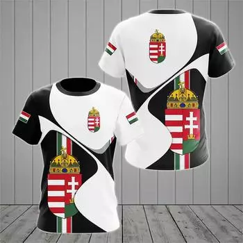 Венгерская мужская футболка ветеран-солдат с круглым вырезом и короткими рукавами, топ с принтом венгерского флага, оверсайз, классная мужская одежда Camisa XS