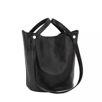 VENOF 2024 Новая сумка-ведро из коровьей кожи на одно плечо, 100% мягкая коровья кожа, большая вместимость, женская сумка для покупок, женская сумка-ведро для женщин s чёрный