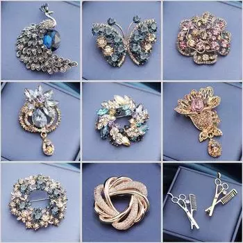 Венок-бабочка, цветок, павлин, броши, булавки для женщин, стразы, фианиты, брошь в виде насекомых, свадебные украшения, брошь