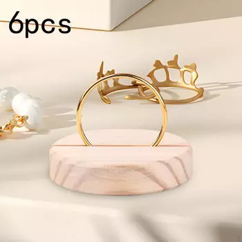 Венок из 6 цветов, деревянная подставка, украшение, декор, гирлянда, свадебный венок для фестиваля, Dia 5cm